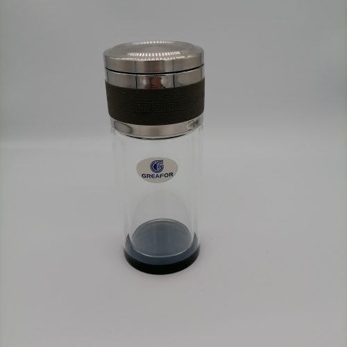 Botellas de vidrio de doble pared Aislamiento térmico de borosilicato