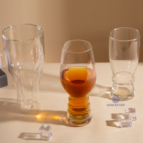 Venta caliente de vaso de cerveza de doble pared con logotipo personalizado