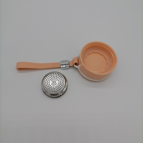 Tapa de plástico de doble pared Botella de agua de vidrio de doble pared con infusor