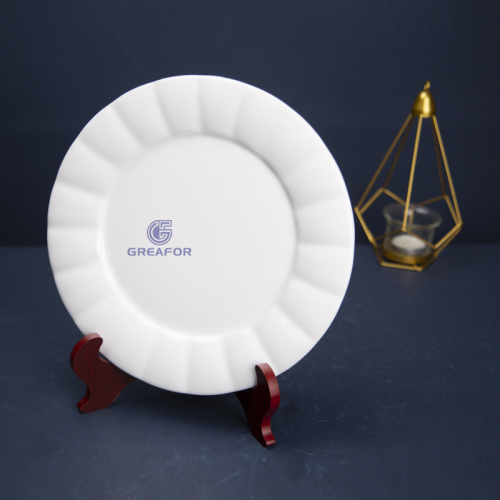 Platos de cerámica de porcelana para cena redondos de lujo con muestra gratuita OEM ODM de diseño de mármol de fábrica de China