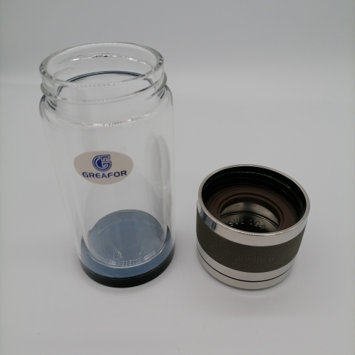 Botellas de vidrio de doble pared Aislamiento térmico de borosilicato