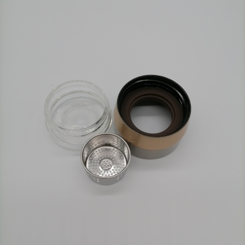 Botella de té y café de vidrio de borosilicato de doble pared ecológica