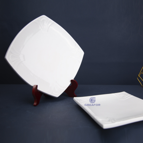 Plato de cena de porcelana para restaurante de hotel Platos de boda de cerámica Plato de cena de porcelana