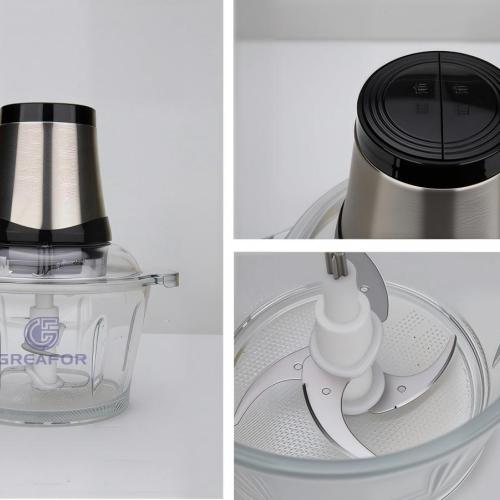 Picadora de carne eléctrica doméstica con recipiente de vidrio M107 | Fabricante directo de fábrica